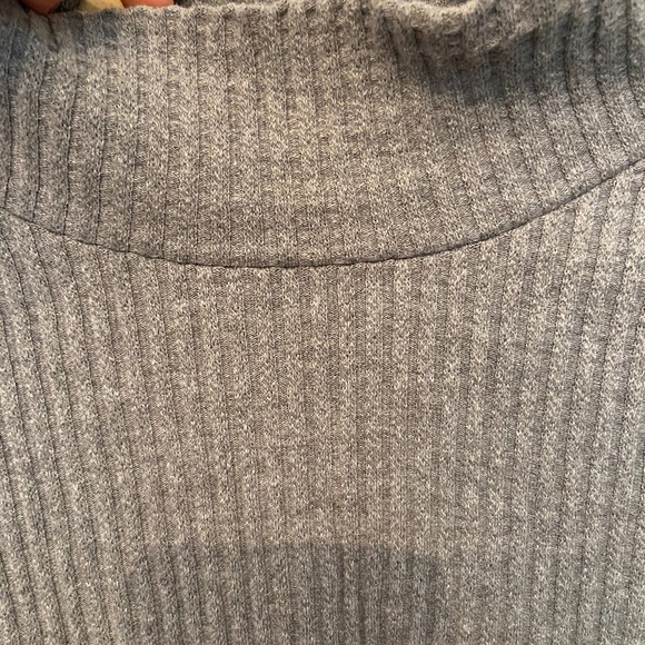 Thick Rib Long Sleeve Crop Turtleneck - Picture 3 of 4